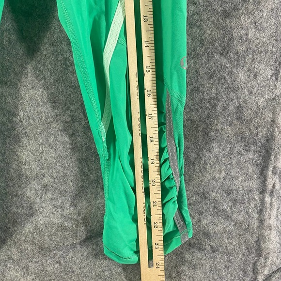 Lululemon Run Pace Crop Leggings 4 Very Green Fresh Teal Mid Rise Capri - Picture 12 of 15